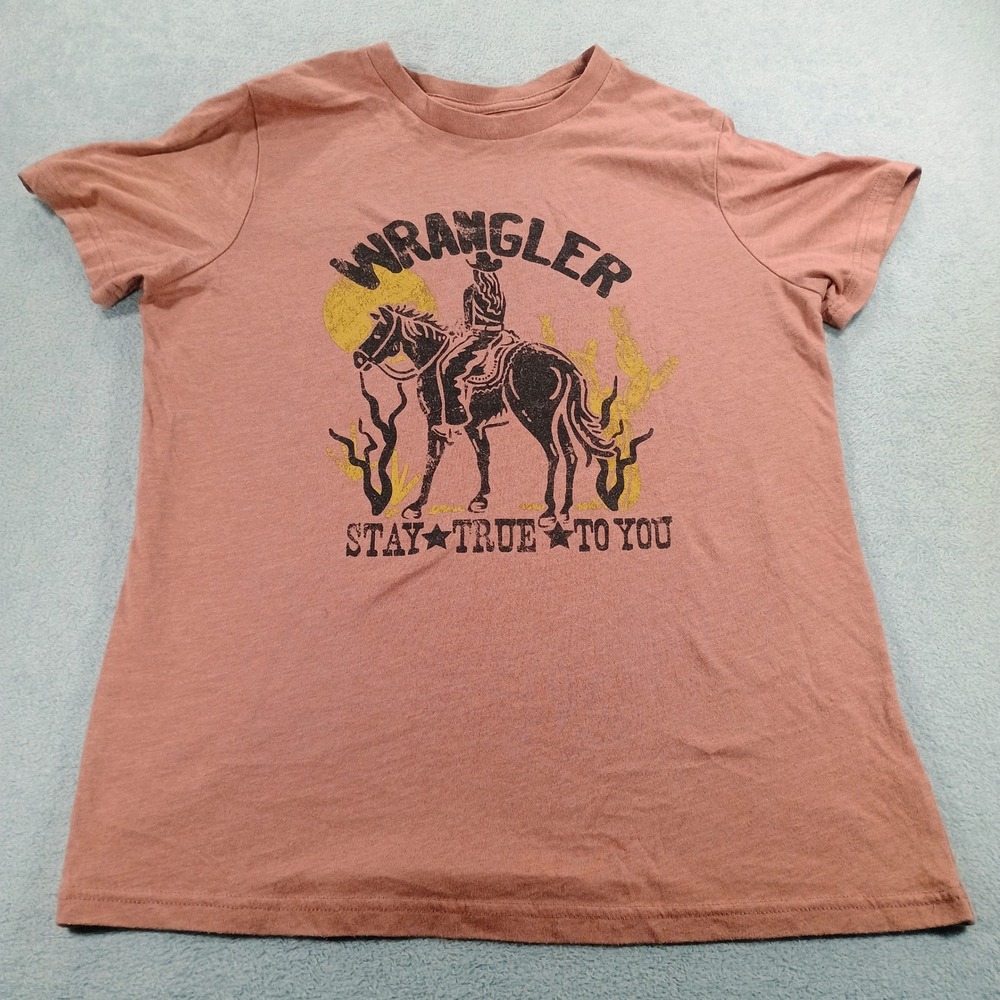 Wrangler Women Graphic Tee Clay Small Stay True To You Horse Rider